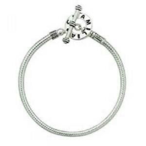 Chamilia sterling toggle bracelet w/ 3 charms 6.5